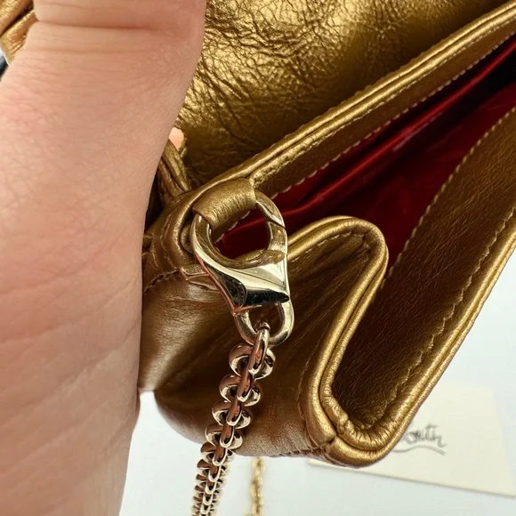 Christian Louboutin Kenya Metallic Gold Clutch - Picture 6 of 7